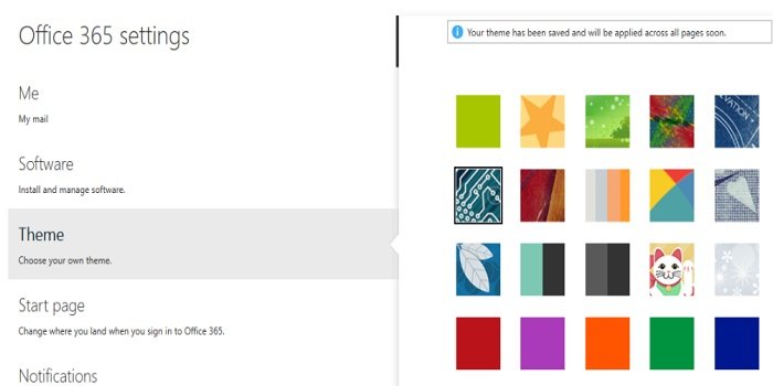 Customize the office 365 theme