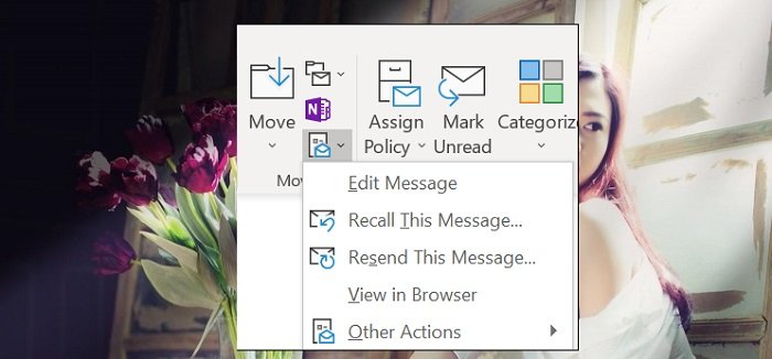 Recall an Email in Office 365