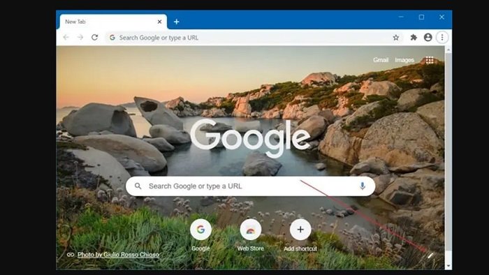disable Chrome new tab page background image