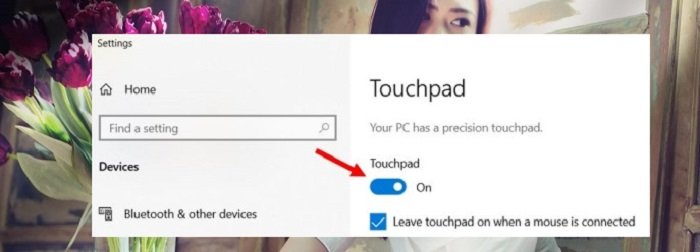 Enable the touchpad on Windows 10