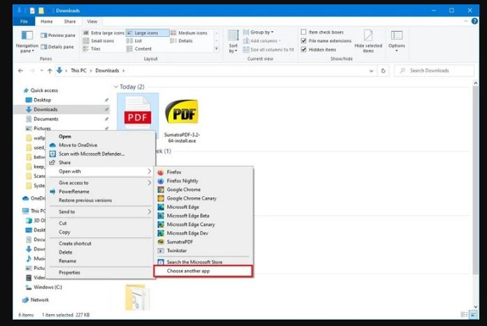 stop using Microsoft Edge as the default PDF 2