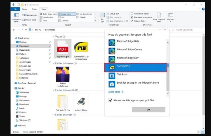stop using Microsoft Edge as the default PDF 3