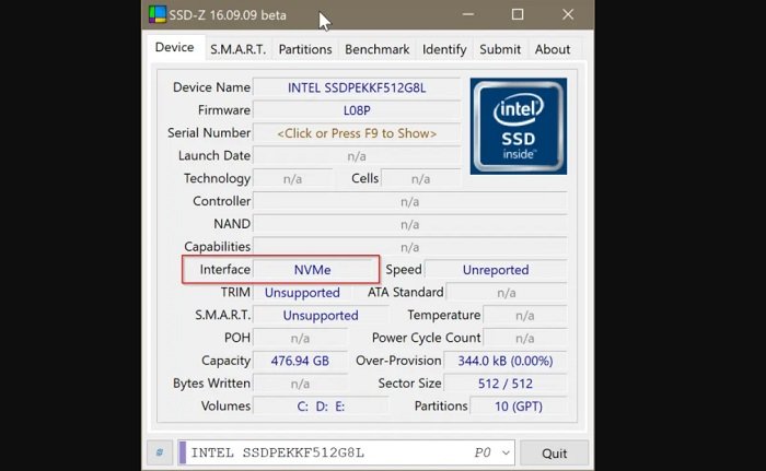 SATA Or NVMe SSD In Windows 3