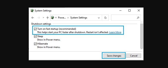 Enable Fast Startup in Windows 2