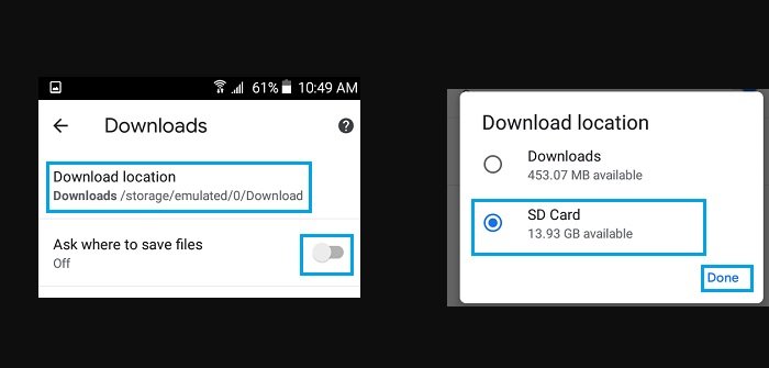 Change Chrome Download Location on Android Phone 1