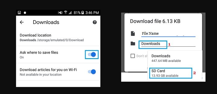 Change Chrome Download Location on Android Phone 3