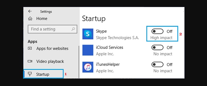 Remove Startup Programs in Windows 10