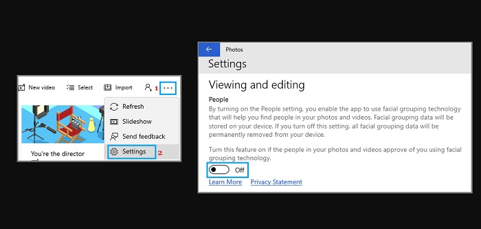 disable face detection and biometric recognition in Windows 10