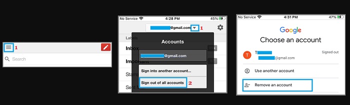 Remove Gmail Account from iPhone Mail App 3