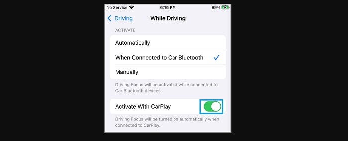 Enable Do Not Disturb While Driving on iPhone 2