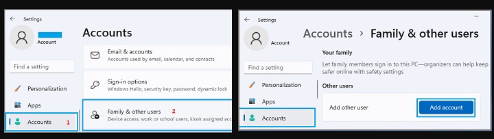 Add a local administrator account in Windows 11