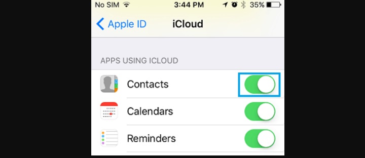 apple id icloud contacts