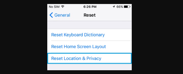 general reset location and privacy